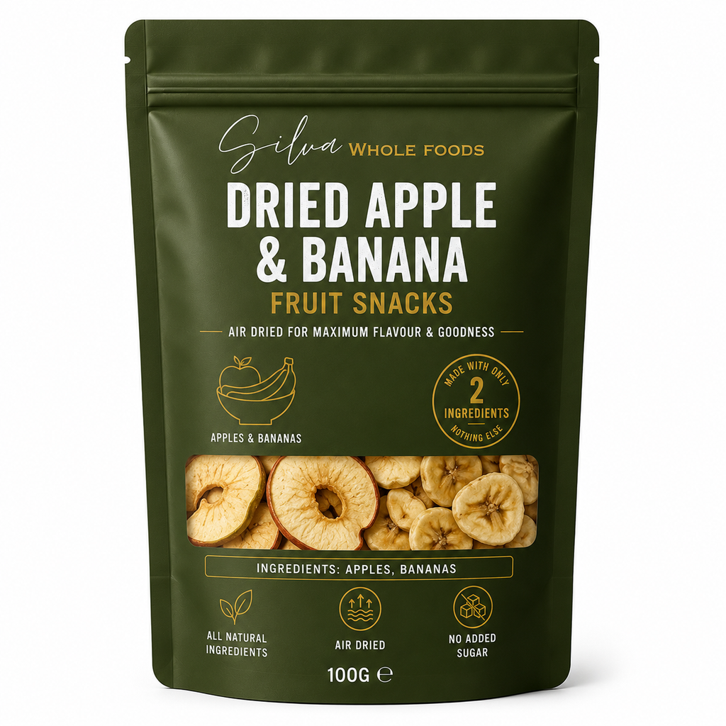 Dried Apple & Banana Fruit Snacks | Naturally Sweet Air Dried Snack | 100g